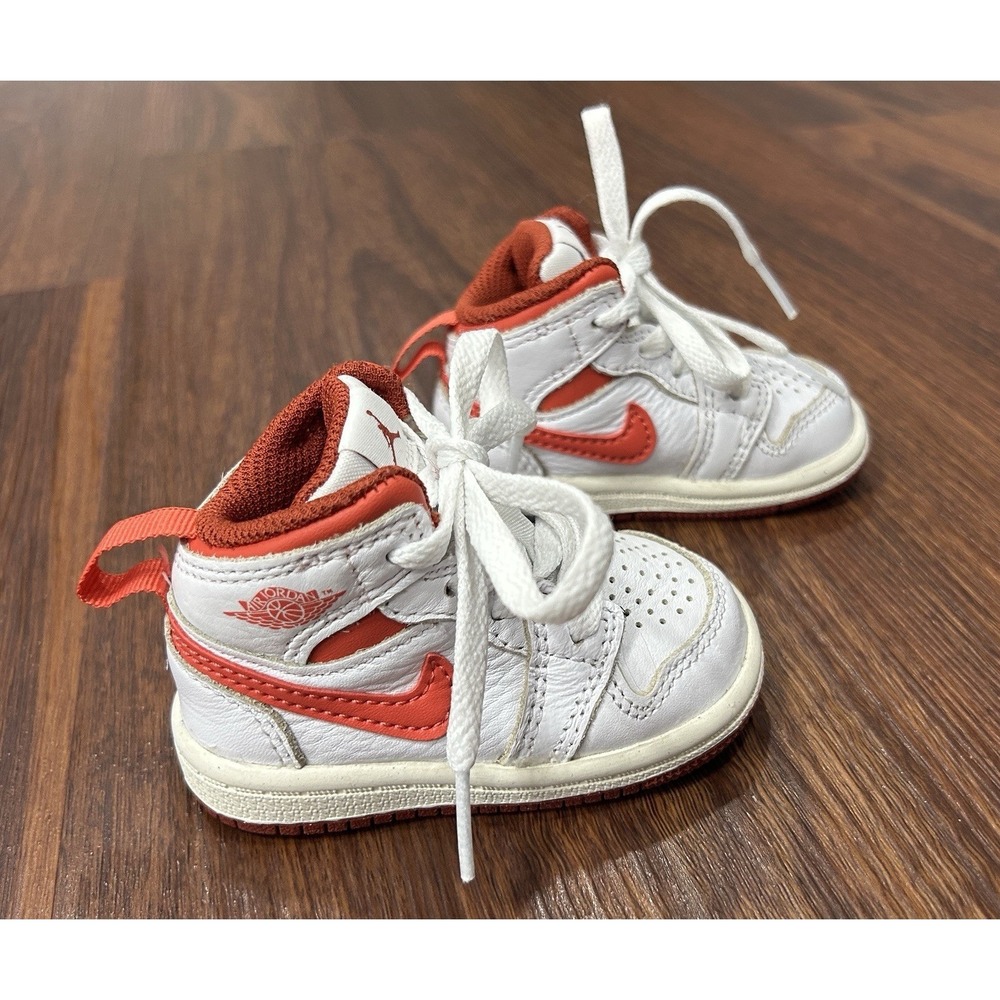 Nike Jordan Air 1 Mid SE (TD) Toddler 3C White/Red Mid Top Leather FJ3466-160